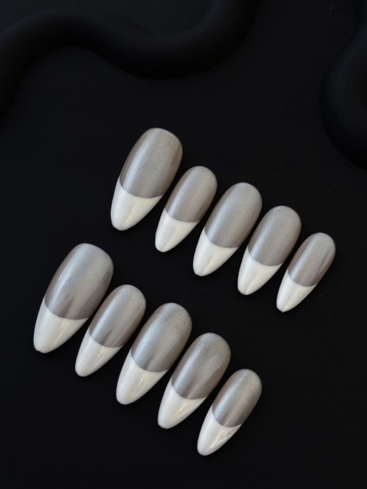 Presschic nails  fake nails-French Simple White  🤍