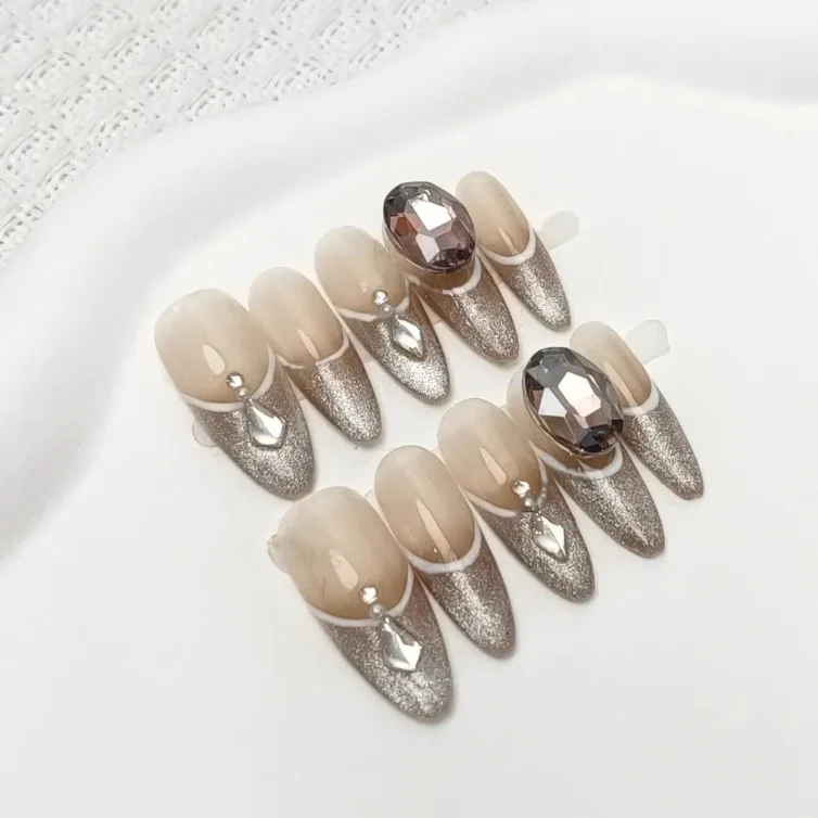 Presschic nails  The Cat eye Water drop-Long Length Press On Nails