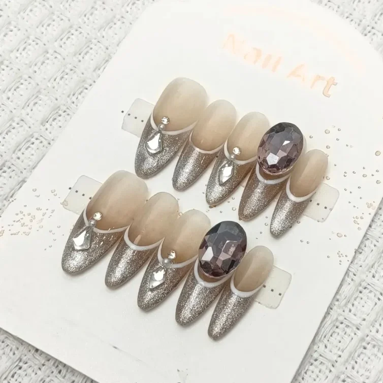 Presschic nails  The Cat eye Water drop-Long Length Press On Nails