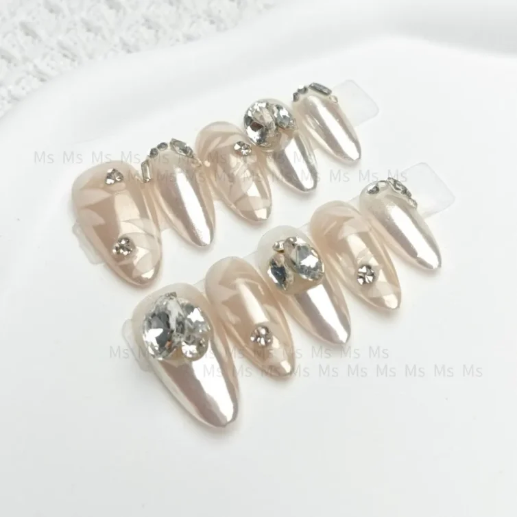 Presschic nails  The Under the moonlight-French Styles Medium Length Press On Nails