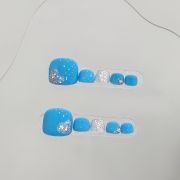 Presschic nails Pure handmade original wearable nails, blue toenail patches, fair-skinned toenail art finished product, new style with a sense of sophistication