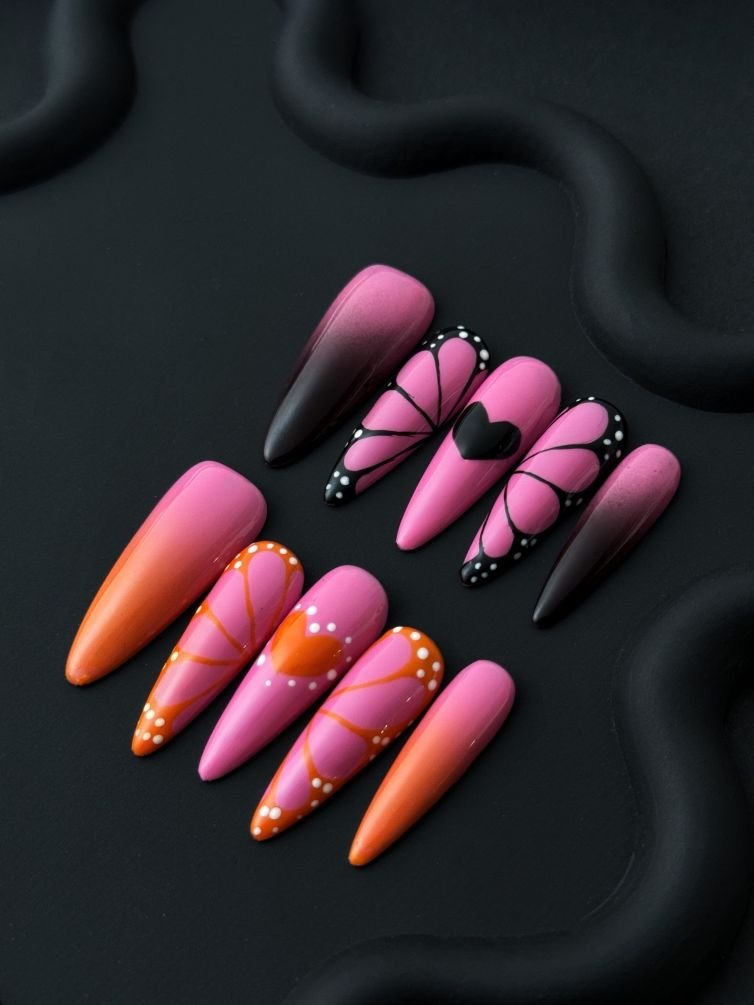 Presschic nails  Pink Butterfly