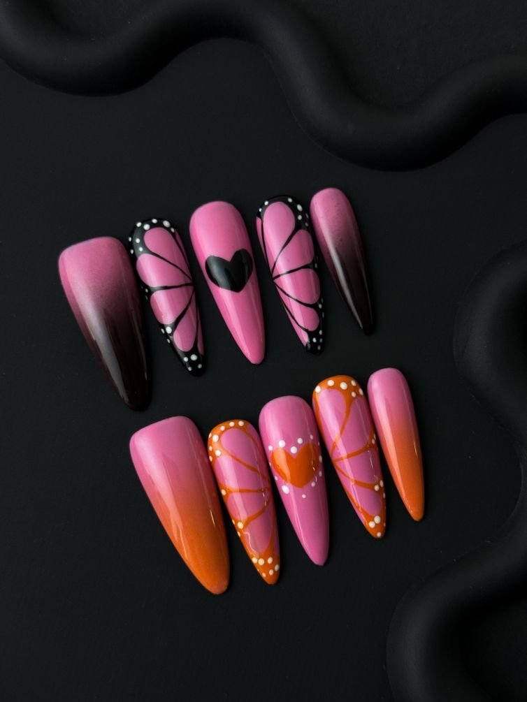 Presschic nails  Pink Butterfly