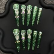 Emerald Sparkle Jewel Press-On Nails