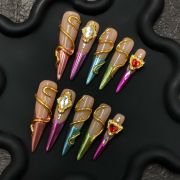 Snake Chrome Press-On Nails