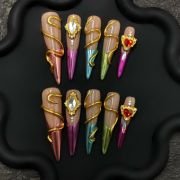 Snake Chrome Press-On Nails